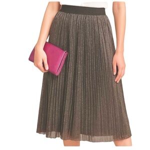 Melissa McCarthy Silver Lined Stretch Pleated Skirt 2X
